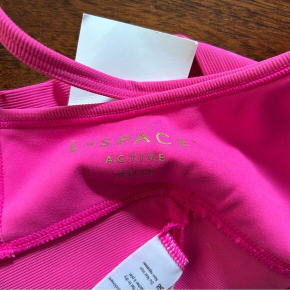 L*Space Active Soren Top Cinched Sports Bra Tank Bougainvillea Pink NWT Size XS - Picture 6 of 6